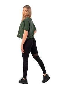 Maglietta da donna Nebbia  Organic Cotton Loose Fit “The Minimalist” Crop Top 417 dark green