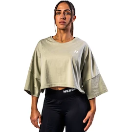 Maglietta da donna Nebbia STRONG BEAUTY Oversized Cropped Tee JUST FLOW 431 light green