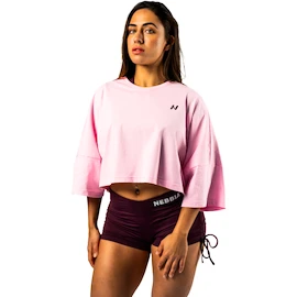 Maglietta da donna Nebbia STRONG BEAUTY Oversized Cropped Tee JUST FLOW 431 pink