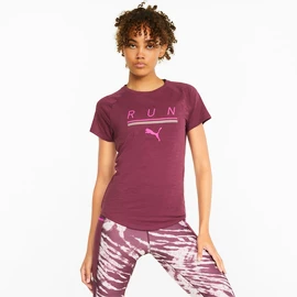 Maglietta da donna Puma Run 5K Logo Tee Grape Wine