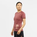 Maglietta da donna Salomon  Cross Run Graphic Tee Cabernet