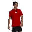 Maglietta da uomo adidas Aeroready 3-Stripes Back Tee Scarlet
