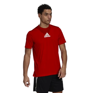 Maglietta da uomo adidas Aeroready 3-Stripes Back Tee Scarlet