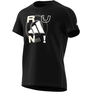 Maglietta da uomo adidas  Performance Run Logo 1 Black