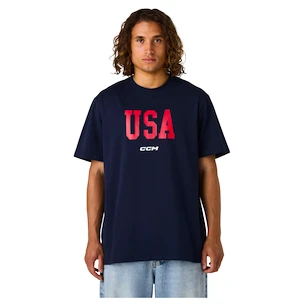 Maglietta da uomo CCM  Flag Tee Team USA Navy