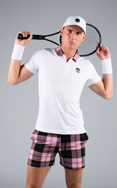 Maglietta da uomo Hydrogen Tartan Zipped Tech Polo White (Pink/Black)