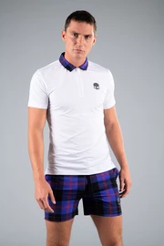 Maglietta da uomo Hydrogen Tartan Zipped Tech Polo White (Purple/Black)