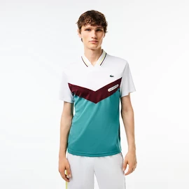 Maglietta da uomo Lacoste Medvedev New York Day Polo White/Limeira