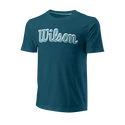 Maglietta da uomo Wilson  Script Eco Cotton Tee-Slimfit Blue Coral