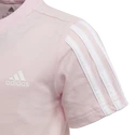 Maglietta per bambini adidas  Essentials 3-Stripes Clear Pink 122 cm