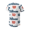 Maglietta per bambini Wilson  All Over Logo Tech Tee B White