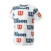 Maglietta per bambini Wilson  All Over Logo Tech Tee B White