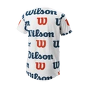 Maglietta per bambini Wilson  All Over Logo Tech Tee B White