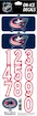 Numeri sul casco Sportstape  ALL IN ONE HELMET DECALS - COLUMBUS BLUE JACKETS - DARK HELMET