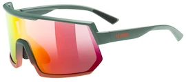Occhiali sportivi Uvex Sportstyle 235 Moss Green Grapefruit Mat/Mirror Red (Cat. 2)