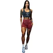 Pantaloncini da donna Nebbia NEBBIA x OLYMPIA Washed High Waisted Leggings Shorts HERITAGE 780 red