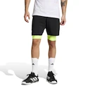 Pantaloncini da uomo adidas  Club 2In1 Short Black/Lucid Lemon