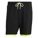 Pantaloncini da uomo adidas  Club 2In1 Short Black/Lucid Lemon