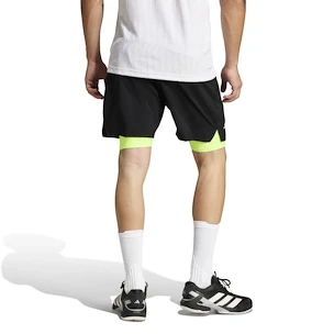Pantaloncini da uomo adidas  Club 2In1 Short Black/Lucid Lemon