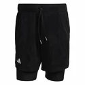 Pantaloncini da uomo adidas  Melbourne Tennis Two-in-One 7-inch Shorts Black