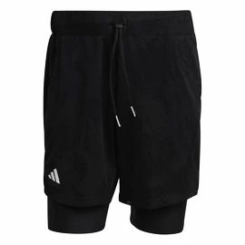 Pantaloncini da uomo adidas Melbourne Tennis Two-in-One 7-inch Shorts Black