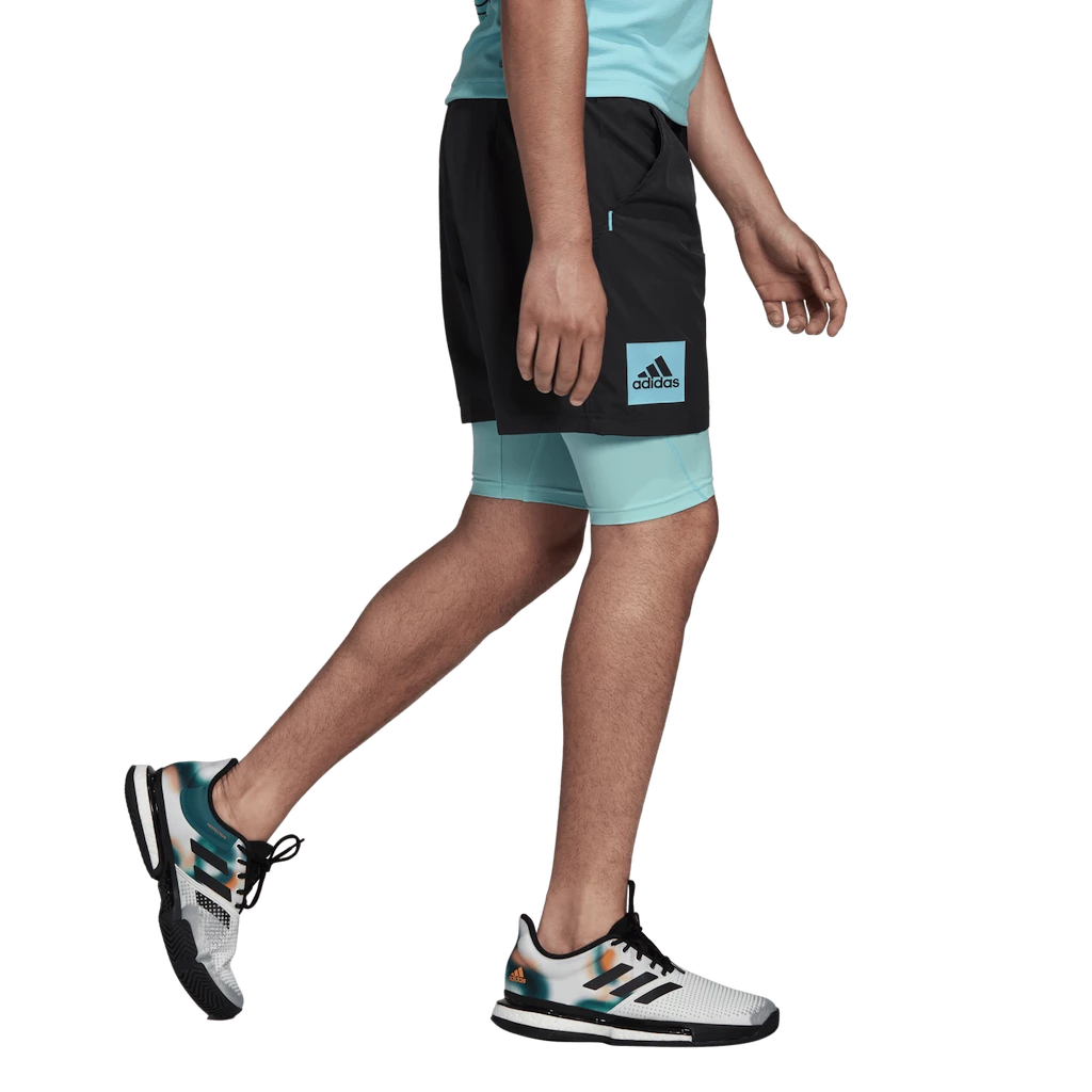 Pantaloncini da uomo adidas  Paris 2 in 1 Short Carbon