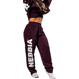 Pantaloni tuta da donna Nebbia STRONG BEAUTY Loose-Fit Baggy Pants BOYFRIEND STYLE 432 dark red