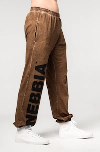 Pantaloni tuta da uomo Nebbia  Washed-off Gym Sweatpants Baggy Style GYM BRO 373 Ligth Brown