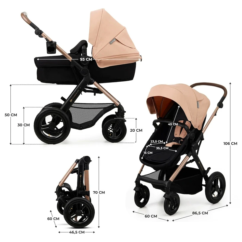 Passeggino Kinderkraft Moov 2 Air 3In1 Sand Beige