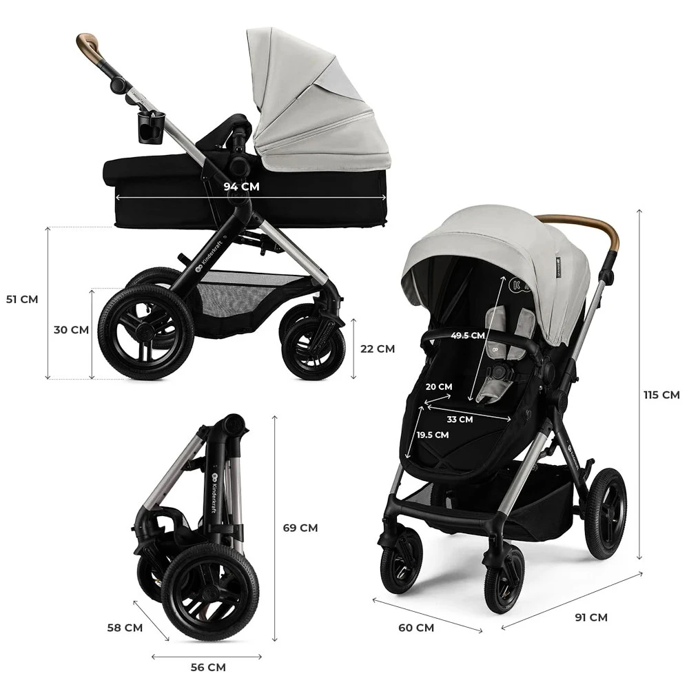 Passeggino Kinderkraft Moov 2 XL Moonlight Grey