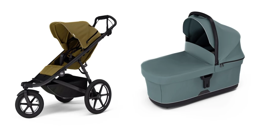 Passeggino sportivo Thule Urban Glide 3 Nutria green + Bassinet Mid blue