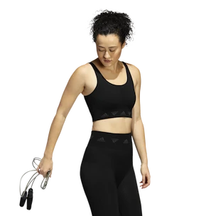 Reggiseno da donna adidas  Aeroknit Light Support Bra Black