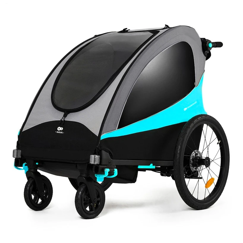 Rimorchio bici bambini Kinderkraft Nava Hawaiian Blue