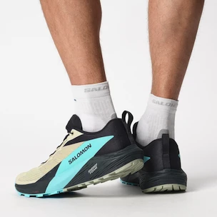 Scarpe running uomo Salomon Sense Ride 5 Alfalfa / Carbon / Peacock Blue  UK 11