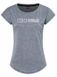 T-shirt sportiva da donna Czech Virus grigio riciclato