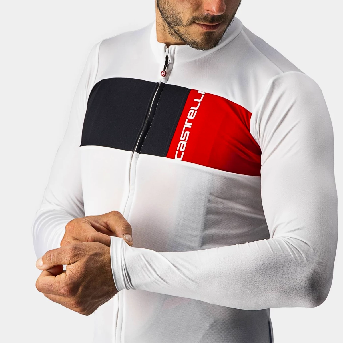 Castelli Prologo 7 LS Avorio/Nero chiaro/Rosso