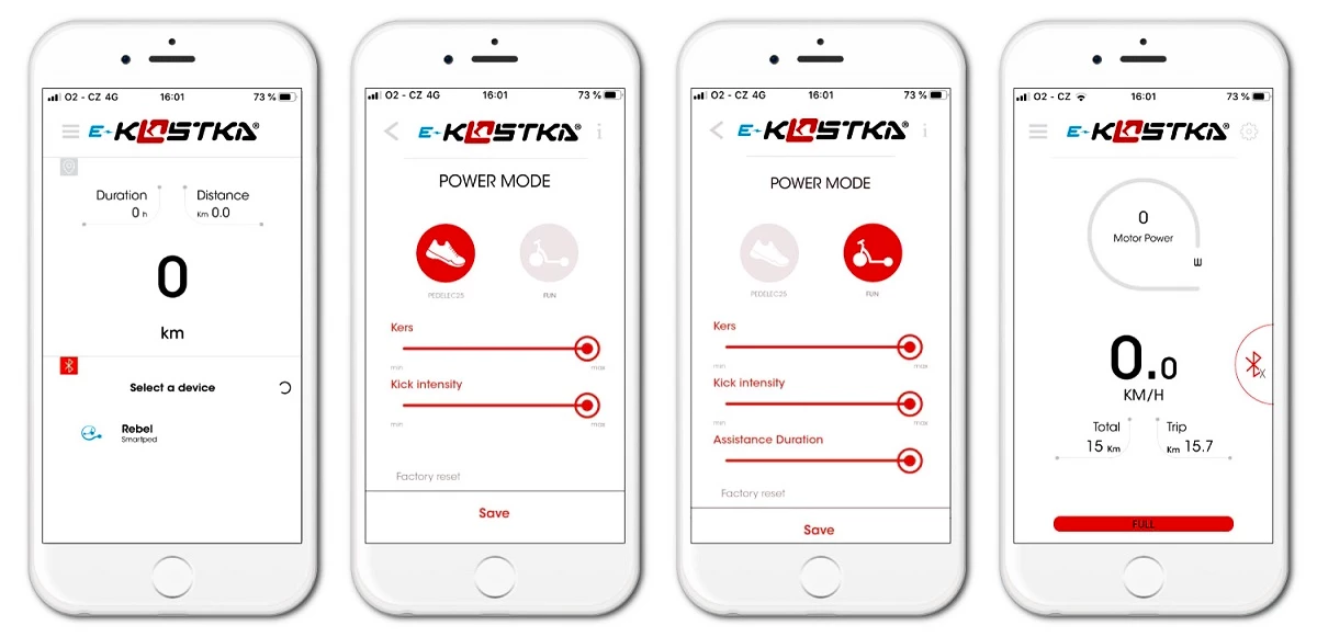 applicazione mobile per lo scooter elettrico Kostka