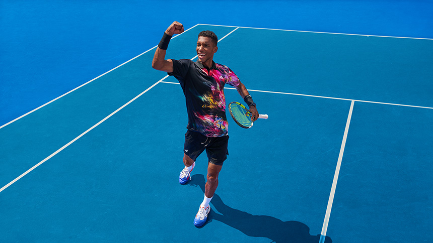 Félix Auger-Aliassime in abbigliamento da tennis adidas Melbourne 2023