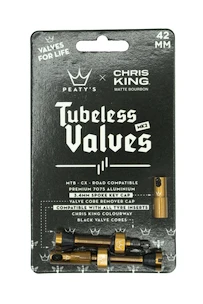 Valvola tubeless PEATY'S  X chris king (mk2) bourbon tubeless valves 42mm (ptv2-42-brb-12)