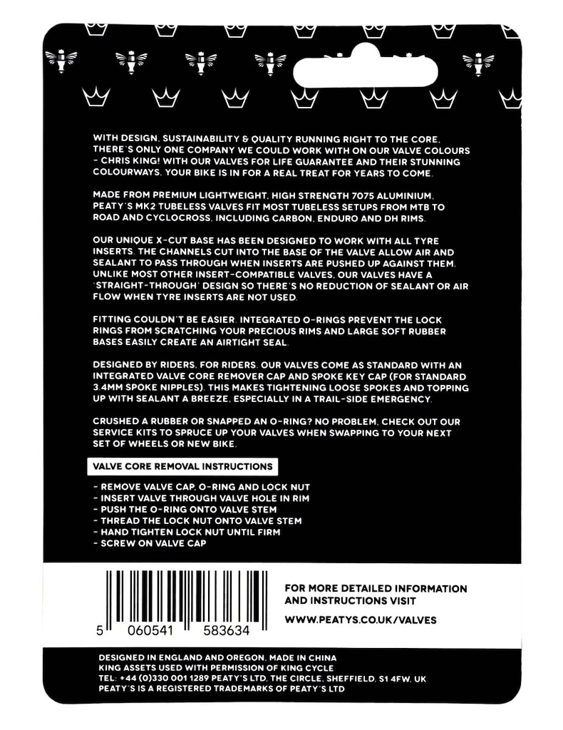 Valvola tubeless PEATY'S  X chris king (mk2) bourbon tubeless valves - 80mm (ptv2-80-brb-12)