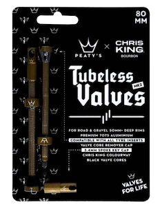 Valvola tubeless PEATY'S  X chris king (mk2) bourbon tubeless valves - 80mm (ptv2-80-brb-12)