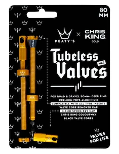 Valvola tubeless PEATY'S  X chris king (mk2) gold tubeless valves - 80mm (ptv2-80-gld-12)