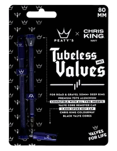 Valvola tubeless PEATY'S  X chris king (mk2) navy tubeless valves - 80mm (ptv2-80-nvy-12)