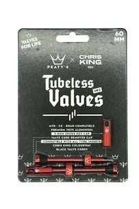 Valvola tubeless PEATY'S  X chris king (mk2) red tubeless valves 60mm (ptv2-60-red-12)