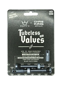 Valvola tubeless PEATY'S  X chris king (mk2) slate tubeless valves 60mm (ptv2-60-slt-12)
