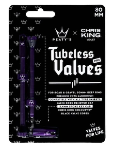 Valvola tubeless PEATY'S  X chris king (mk2) violet tubeless valves - 80mm (ptv2-80-vlt-12)